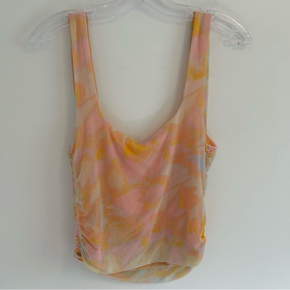 (SOLD) FREE PEOPLE Mesh Sheer Ruched Tank Size XL - Picture 9 of 14